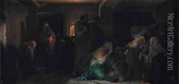 The Virgin Fainting Oil Painting - Hippolyte (Paul) Delaroche