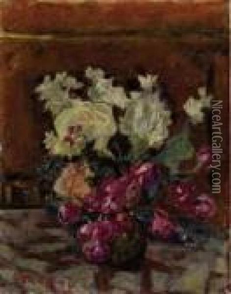Vase De Fleurs Oil Painting - Pierre Bonnard