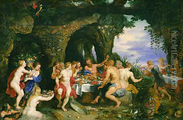 The Feast of Achelo ca 1615 Oil Painting - Peter Paul Rubens