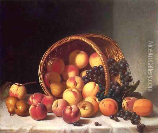 Still Life with a Basket of Fruit Date unknown Oil Painting - John Francis