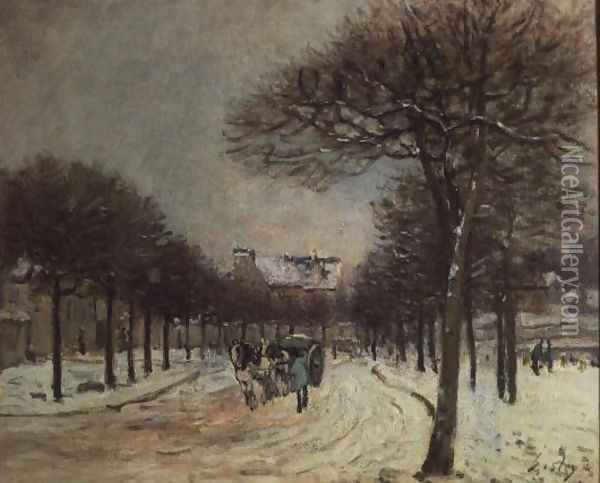 The Road to Saint-Germain at Marly, 1874-5 Oil Painting - Alfred Sisley