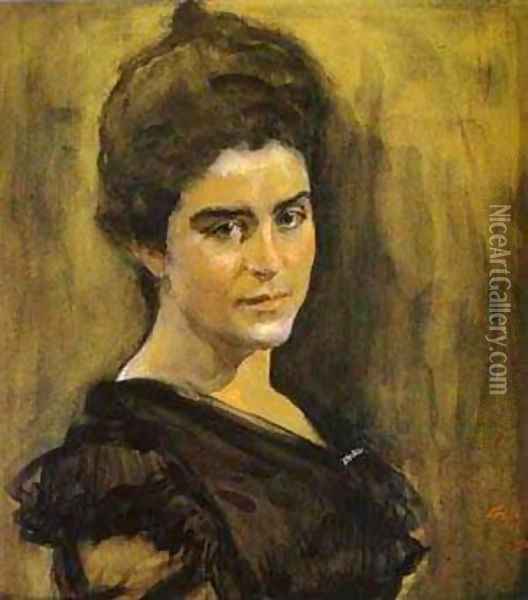 Portrait Of Sophia Dragomirove Lukomskaya 1900 Oil Painting - Valentin Aleksandrovich Serov
