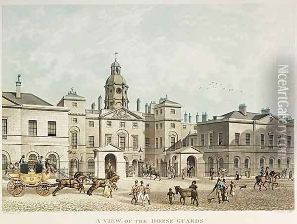 A view of the Horse Guards from Whitehall engraved by J.C Sadler Oil Painting - Thomas Hosmer Shepherd