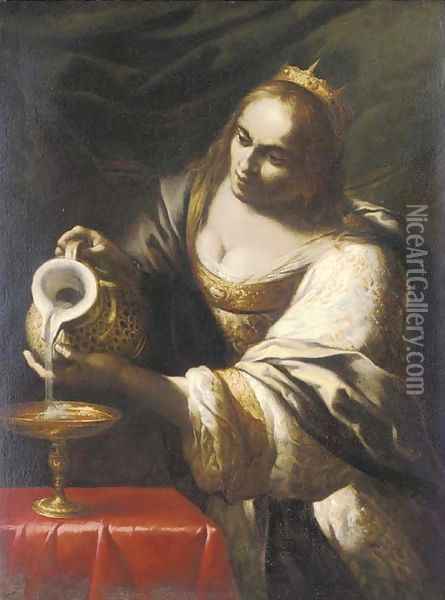 Queen Artemisia Oil Painting - Domenico Fiasella