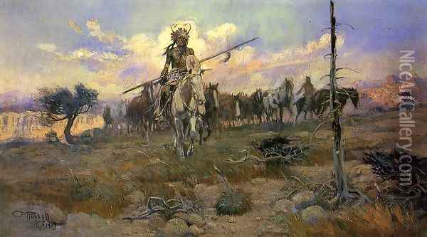 Bringing Home the Spoils Oil Painting - Charles Marion Russell