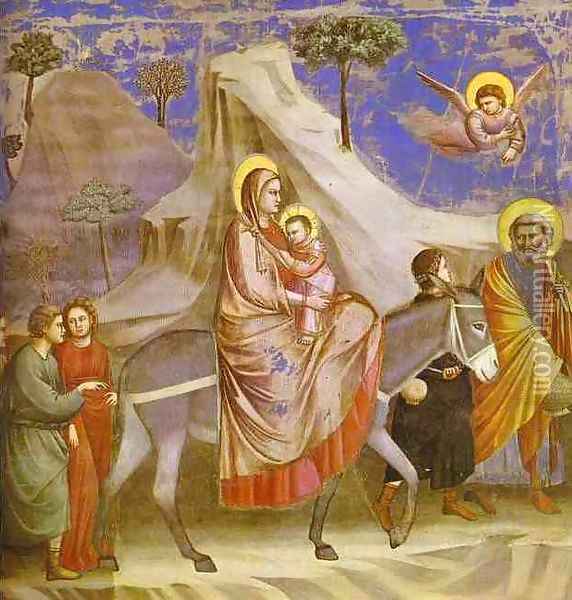 Flight Into Egypt 1304-1306 Oil Painting - Giotto Di Bondone