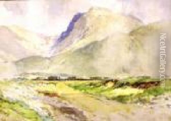 Mountain Country Landscape Oil Painting - Joseph Carey Carey