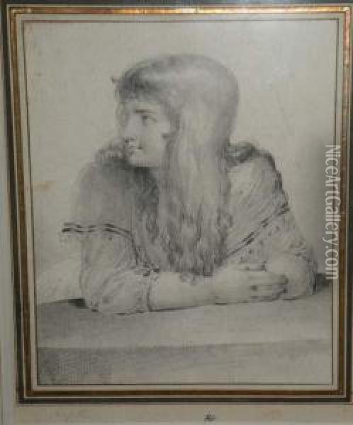 Portrait De Jeune Fille Oil Painting - Louis Lafitte