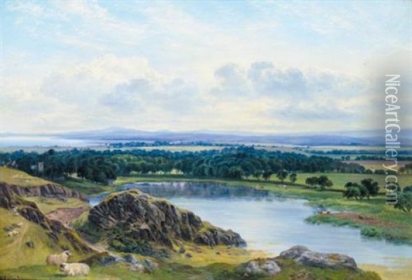 Duddingston Loch, Autumn Morning Oil Painting - William Beattie Brown