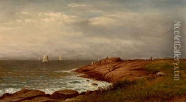 Along The Shore, Narragansett Oil Painting - Charles Wilson Knapp