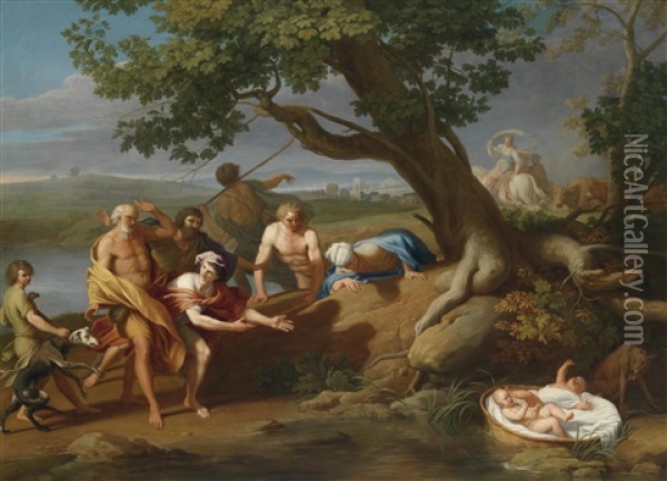 Die Auffindung Von Romulus Und Remus Oil Painting - Thaddeus Kuntze-Konicz