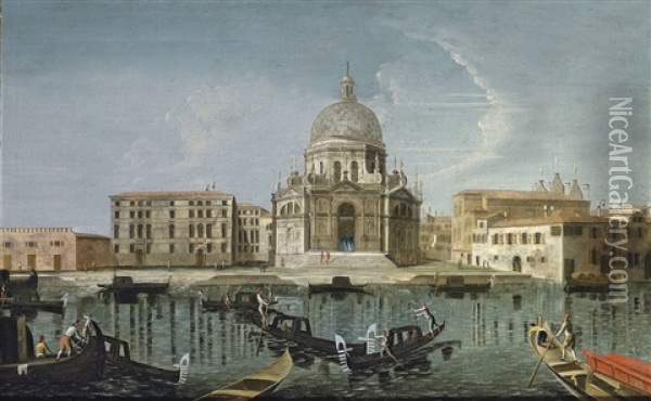 The Grand Canal With Santa Maria Della Salute, Venice Oil Painting - Gabriel Bella