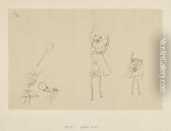 Spielende Kinder Oil Painting - Paul Klee