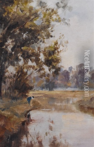 Puni Creek, New Zealand Oil Painting - Charles Henry Howorth