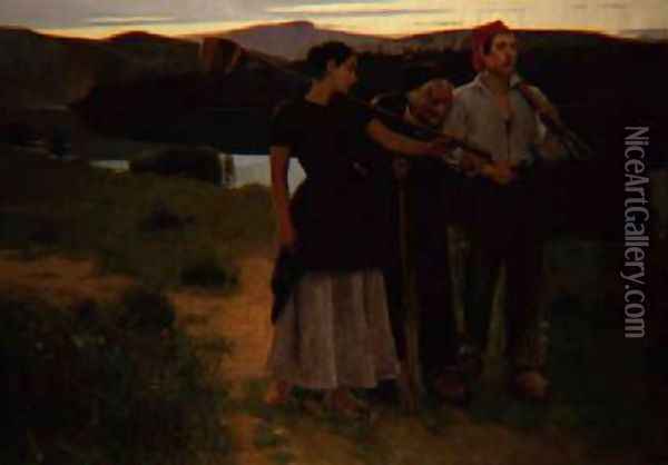 The Three Return 1896 Oil Painting - Joan Llimona y Bruguera