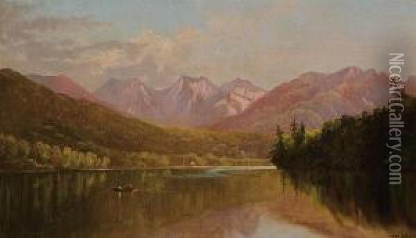 A Row On The Lake Oil Painting - Charles Day Hunt