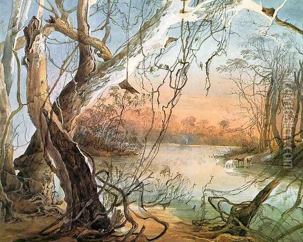 Confluence of the Fox River & the Wabash Oil Painting - Karl Bodmer