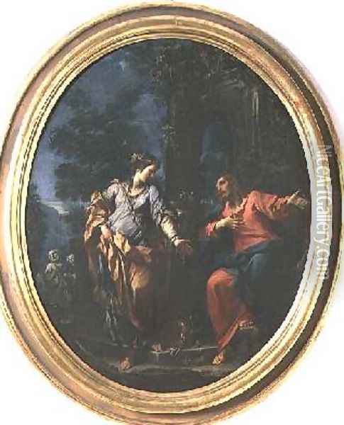 Christ and the Woman of Samaria Oil Painting - Francesco Monti