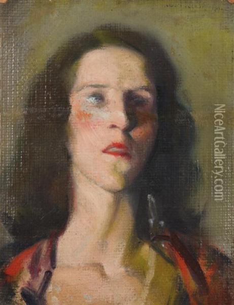 Portrait Of Woman Oil Painting - Albert Jean Adolphe