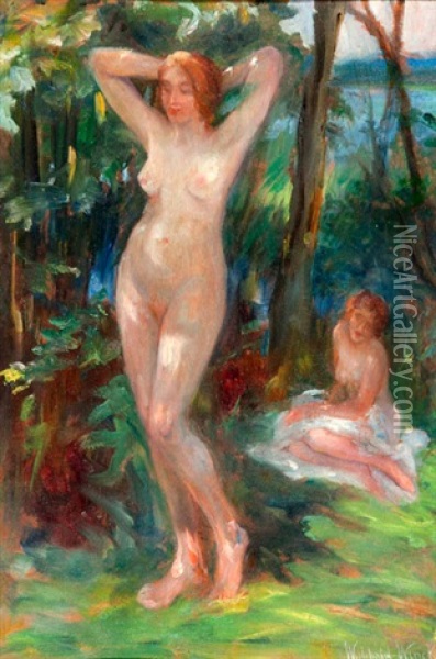 Zwei Weibliche Akte Oil Painting - Willibald Winck
