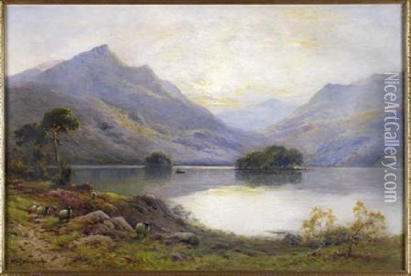 Sunset In The West Highlands Oil Painting - Alfred de Breanski