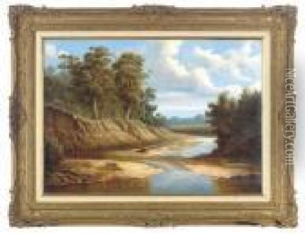 A Bend In The River Oil Painting - George Vicat Cole
