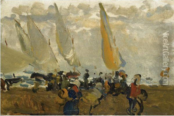 Barcos (boats) Oil Painting - Joaquin Sorolla Y Bastida