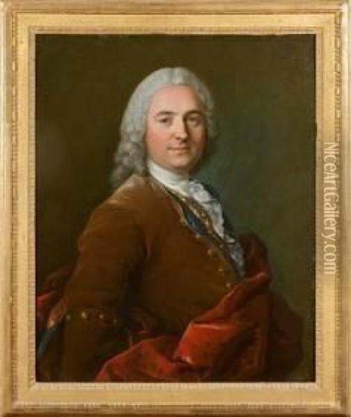 Portrait De Jacques De Chassaigne, Receveur Des Impots Agisors Oil Painting - Louis Tocque