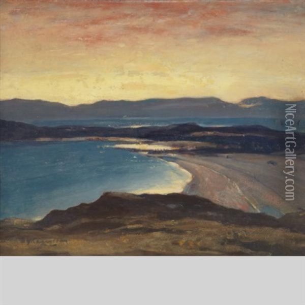 Loch Nell At Sunset Oil Painting - David Young Cameron
