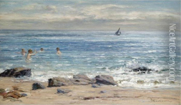 A Blustery Day On The Coast Oil Painting - Joseph Henderson