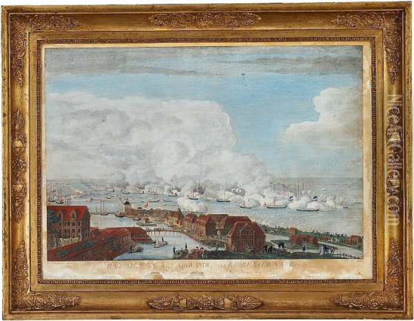 The English Attack On Copenhagen 1801 Oil Painting - Johan Frederik Clemens