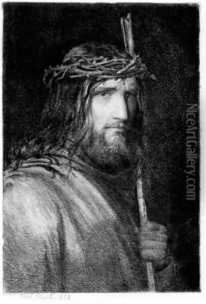 Portrait of Christ I Oil Painting - Carl Heinrich Bloch
