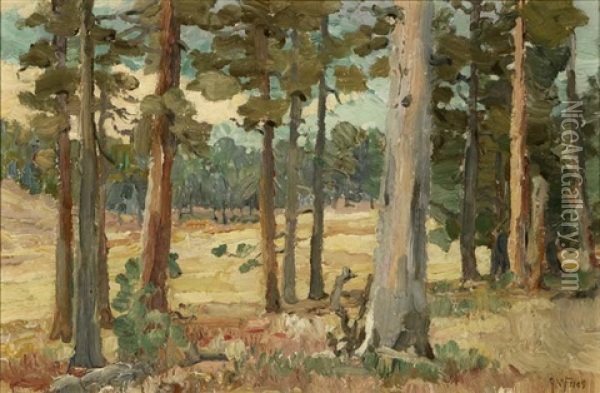 Among The Pines At Laguna Mountains Oil Painting - Charles Arthur Fries