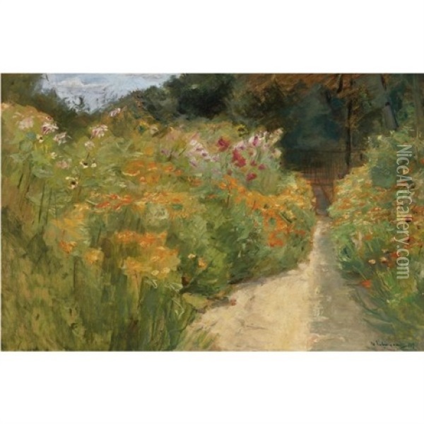 Blumenstauden Im Wannseegarten (flower Shrubs In Wannsee Garden) Oil Painting - Max Liebermann
