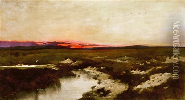Creek Of Down Oil Painting - Bela Von Spanyi