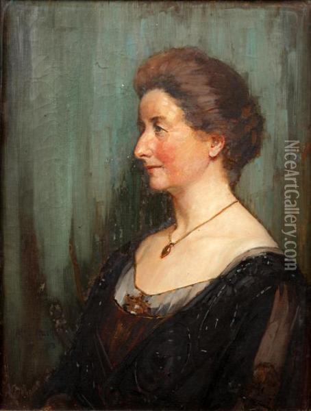 Portrait Of A Lady Oil Painting - Alfred Hartley