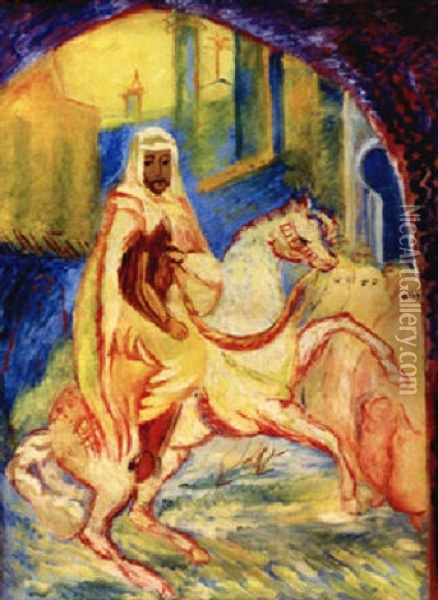 Arabisk Ryttare Oil Painting - Sigrid (Maria) Hjerten