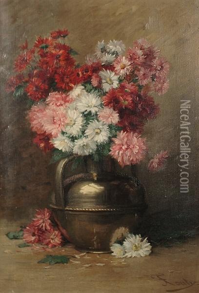 Still Life Of Flowers In A Vase Oil Painting - Jean-Frederic Couty