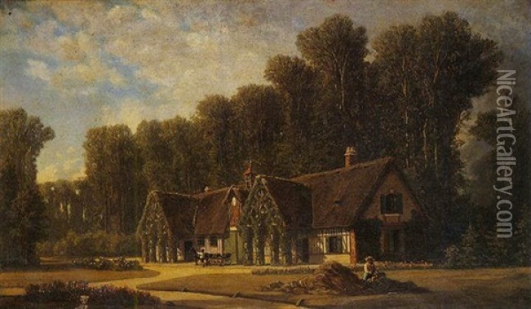 Le Cottage Oil Painting - Auguste Paul Charles Anastasi
