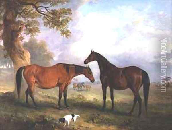 Brood Mares at Grass Oil Painting - John Snr Ferneley