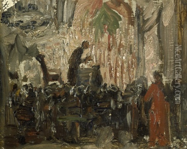 Das Konzert; Bei Der Messe (2 Works) Oil Painting - Wilhelm (Karl) Gentz