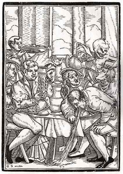Death comes for the Drunkard Oil Painting - Hans Holbein the Younger