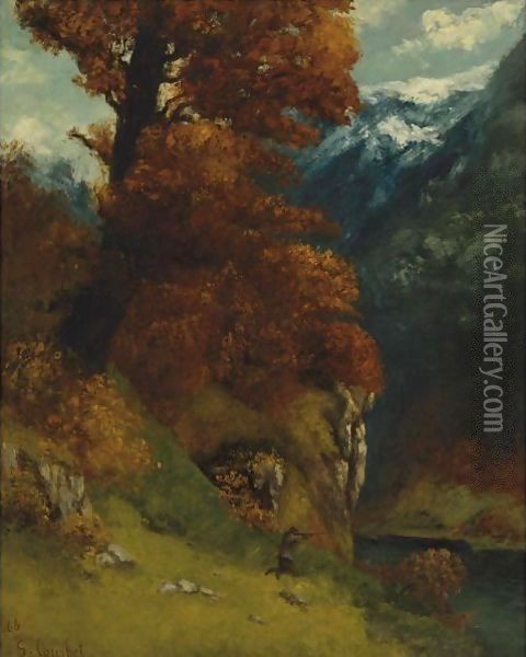 Le Chasseur Oil Painting - Gustave Courbet