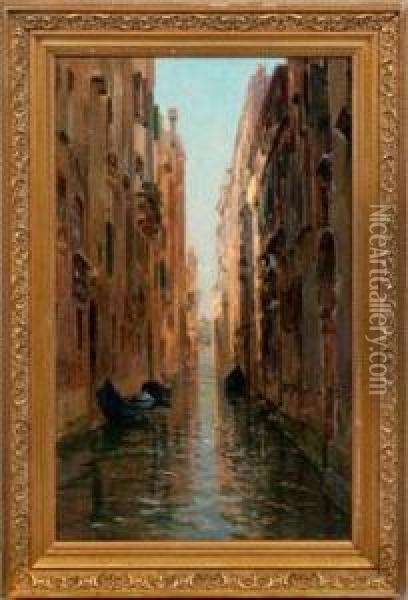 Impressionstische Ansicht Von Venedig Mit Hausern An Einem Schmalen Kanal Oil Painting - Bernard Hay