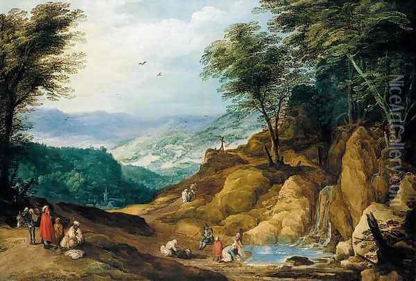Extensive Mountainous Landscape Oil Painting - Joos De Momper