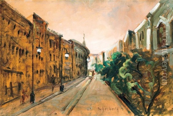 Street View Oil Painting - Hugo Scheiber