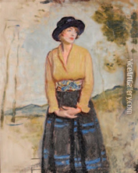 Portrait Of A Lady Oil Painting - Harrington Mann