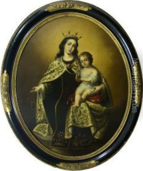 Virgen Del Carmen Oil Painting - Isabel Martos