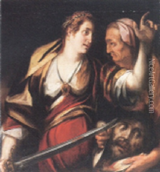 Judith With The Head Of Holofernes Oil Painting - Giulio Cesare Procaccini