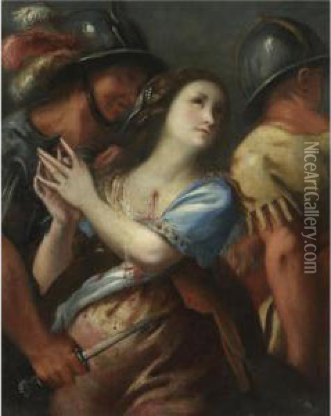 The Martyrdom Of A Female Saint, Possibly Saint Lucia Oil Painting - Francesco Cairo